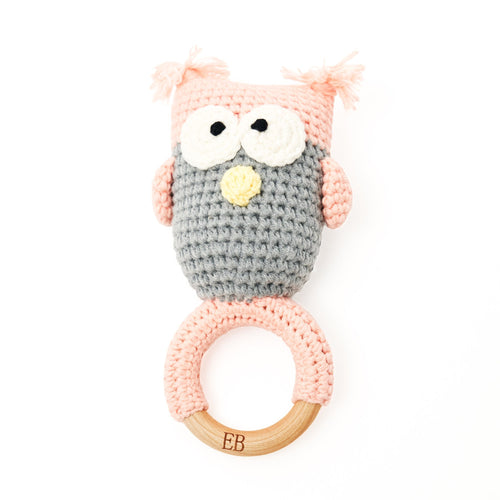 EliteBaby Cute Crochet Baby Rattler | Baby Teether – Owl - EliteBaby