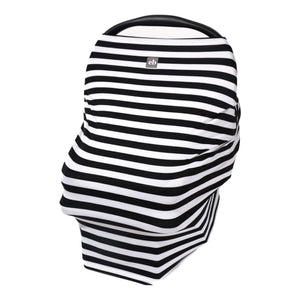 Breathable Nursing Cover | Travel Essential Shopping Cart Cover | Multi-Use Breastfeeding Cover | Functional High Chair Cover | Infinity Scarf | Black and White Striped - EliteBaby