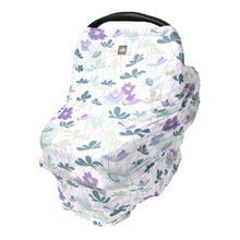 Load image into Gallery viewer, Breathable Nursing Cover | Travel Essential Shopping Cart Cover | Multi-Use Breastfeeding Cover | Functional High Chair Cover | Infinity Scarf | Blue and Purple Floral - EliteBaby
