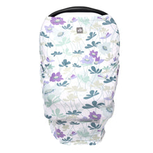 Load image into Gallery viewer, Breathable Nursing Cover | Travel Essential Shopping Cart Cover | Multi-Use Breastfeeding Cover | Functional High Chair Cover | Infinity Scarf | Blue and Purple Floral - EliteBaby
