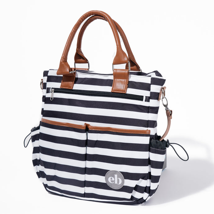 Diaper Tote Bag | Leather Diaper Bag with Changing Pad, Shoulder Strap, Crossbody Strap | Travel Tote Bag with Stroller Straps | Waterproof Material - EliteBaby