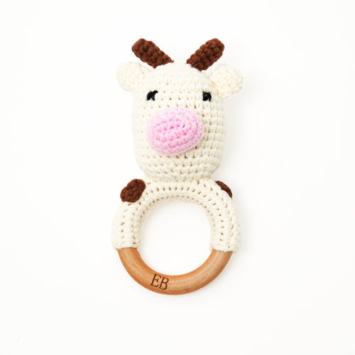 EliteBaby Cute Crochet Baby Rattler | Baby Teether – Cow - EliteBaby