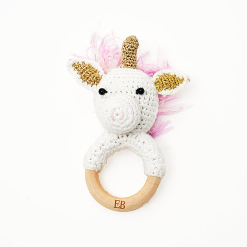 EliteBaby Cute Crochet Baby Rattler | Baby Teether – Unicorn - EliteBaby
